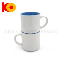 Kreativer innerer weißer Außenfarbe Sublimation Griff Kaffeetasse Stapelung